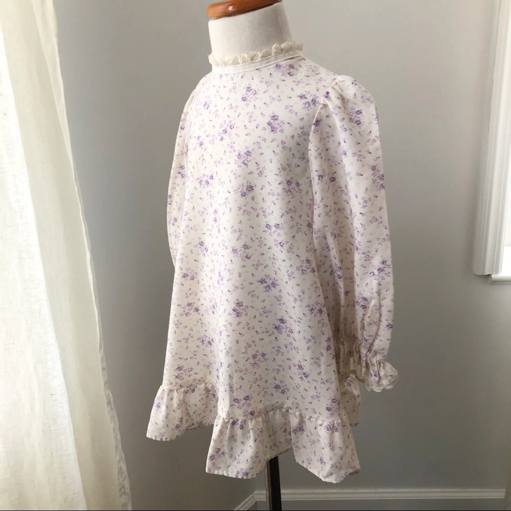 Vintage Girls Cream Floral Prairie Dress